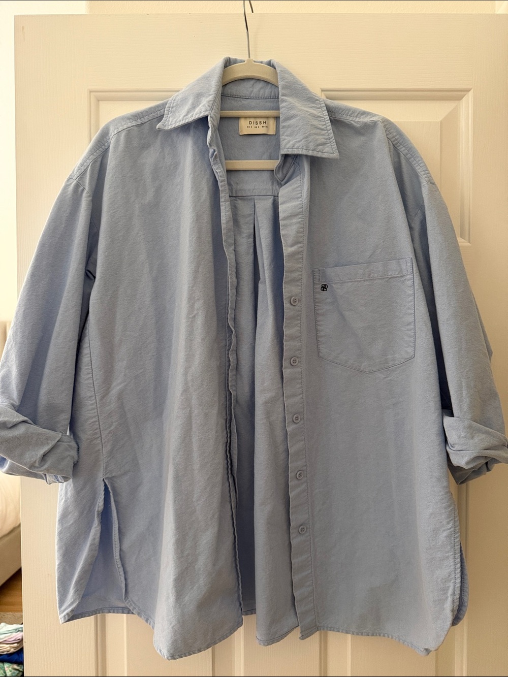 DISSH oversized Light Blue Casual Button-Down Shirt